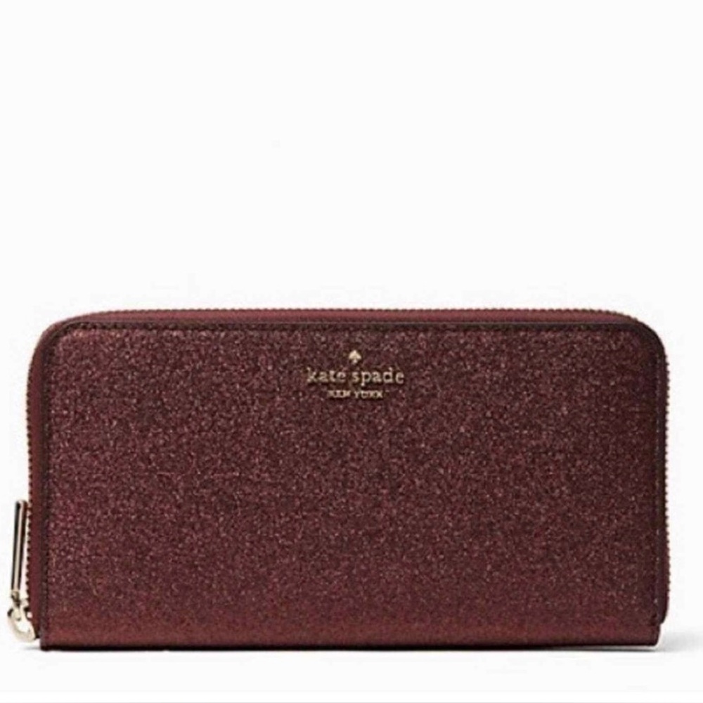 NWT Kate Spade Shimmy Glitter‎ Large Continental Wallet in Deep Nova